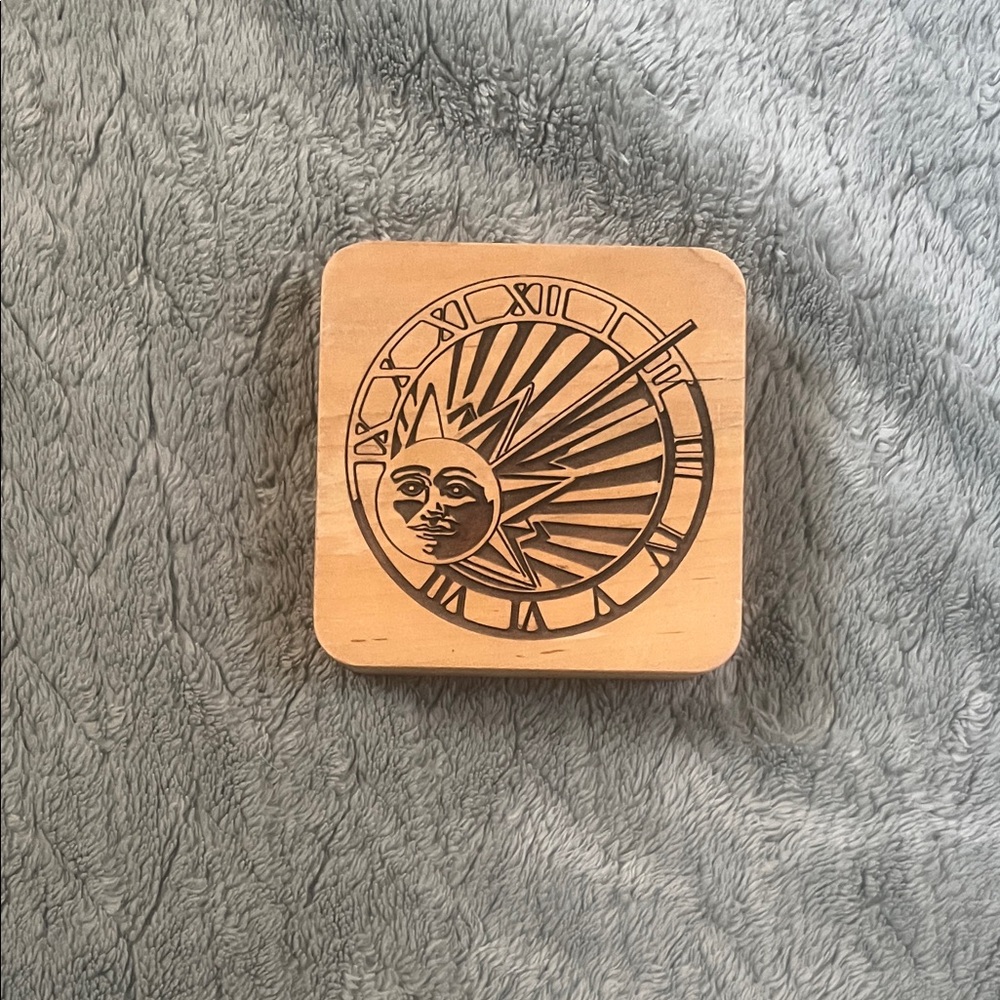 Stanley Natural Wood Sun Wall Clock Plaque